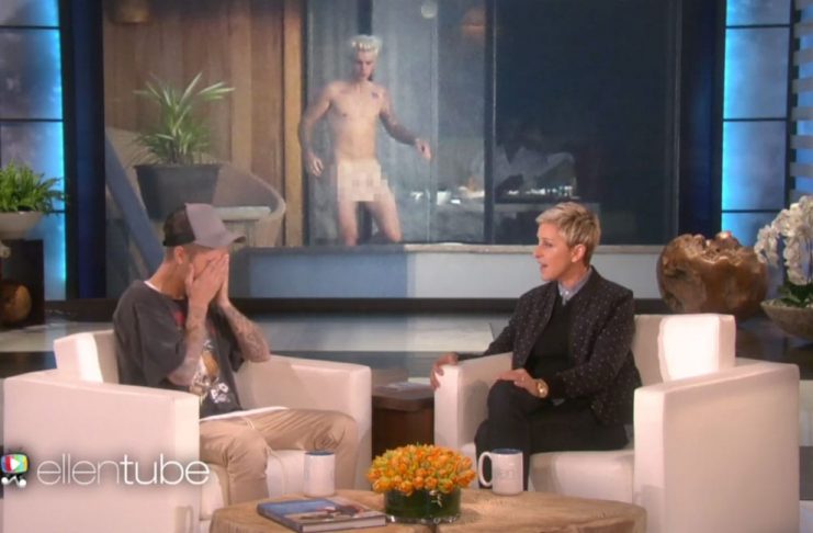 Justin Bieber roðnaði hjá Ellen