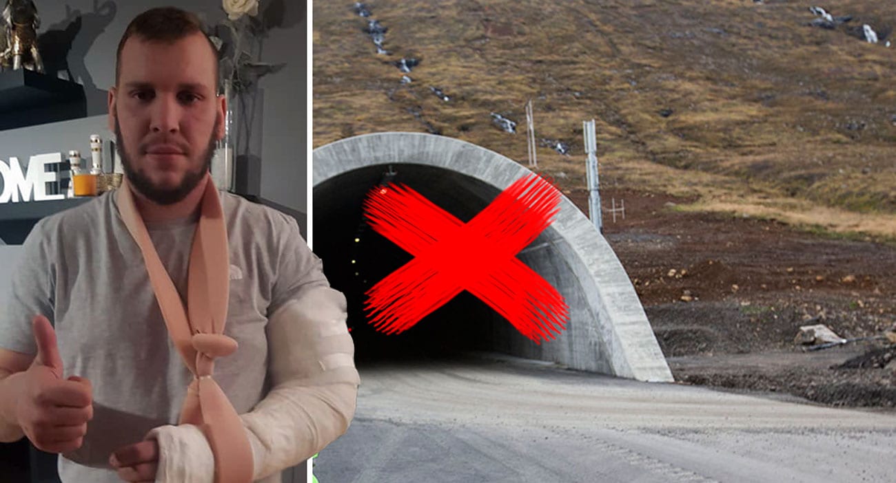 Hjalti slasaðist og sjúkrabíll fékk ekki að keyra með hann í gegnum Norðfjarðargöng vegna hátíðarhalda