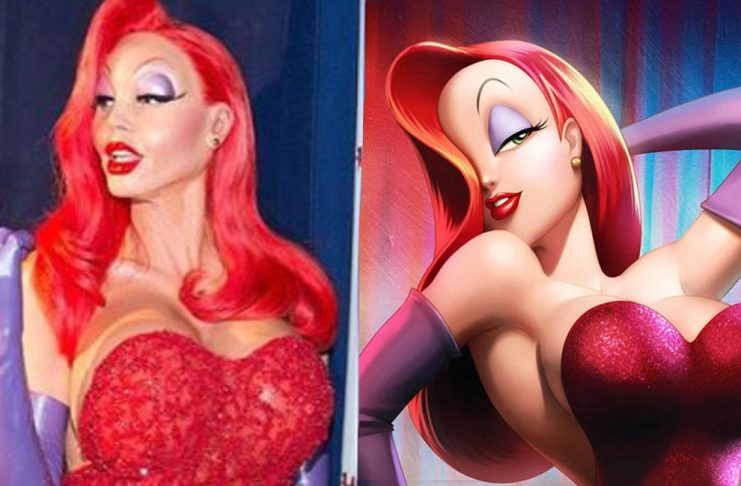 Heidi Klum óþekkjanleg sem Jessica Rabbit á hrekkjavökunni