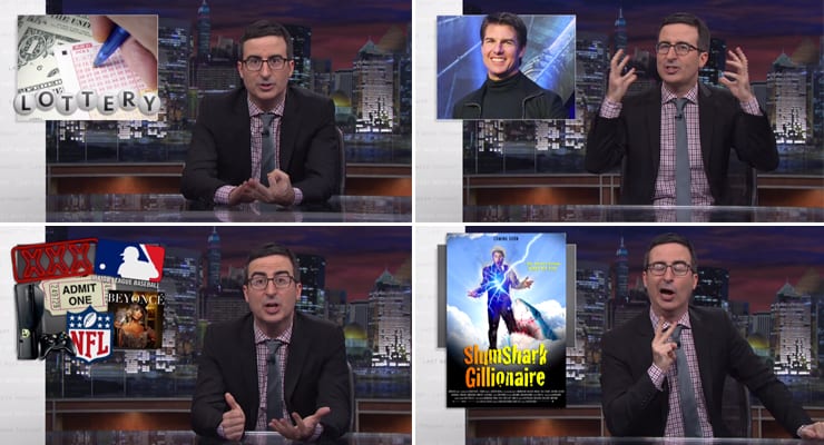 John Oliver setur lottóið í hakkavélina