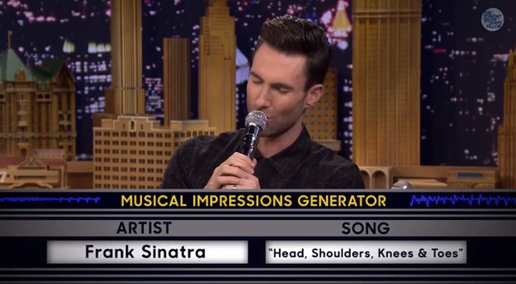 Adam Levine rústaði Jimmy Fallon í eftirhermum