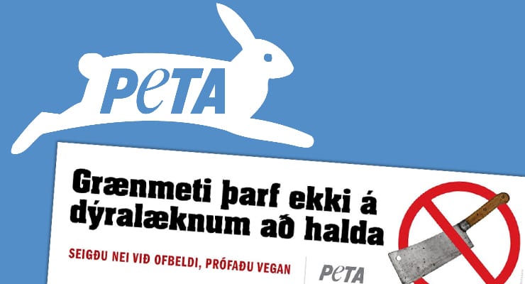 Peta hvetur Íslendinga til að gerast grænmetisætur: Vill setja auglýsingaskilti upp í Reykjavík