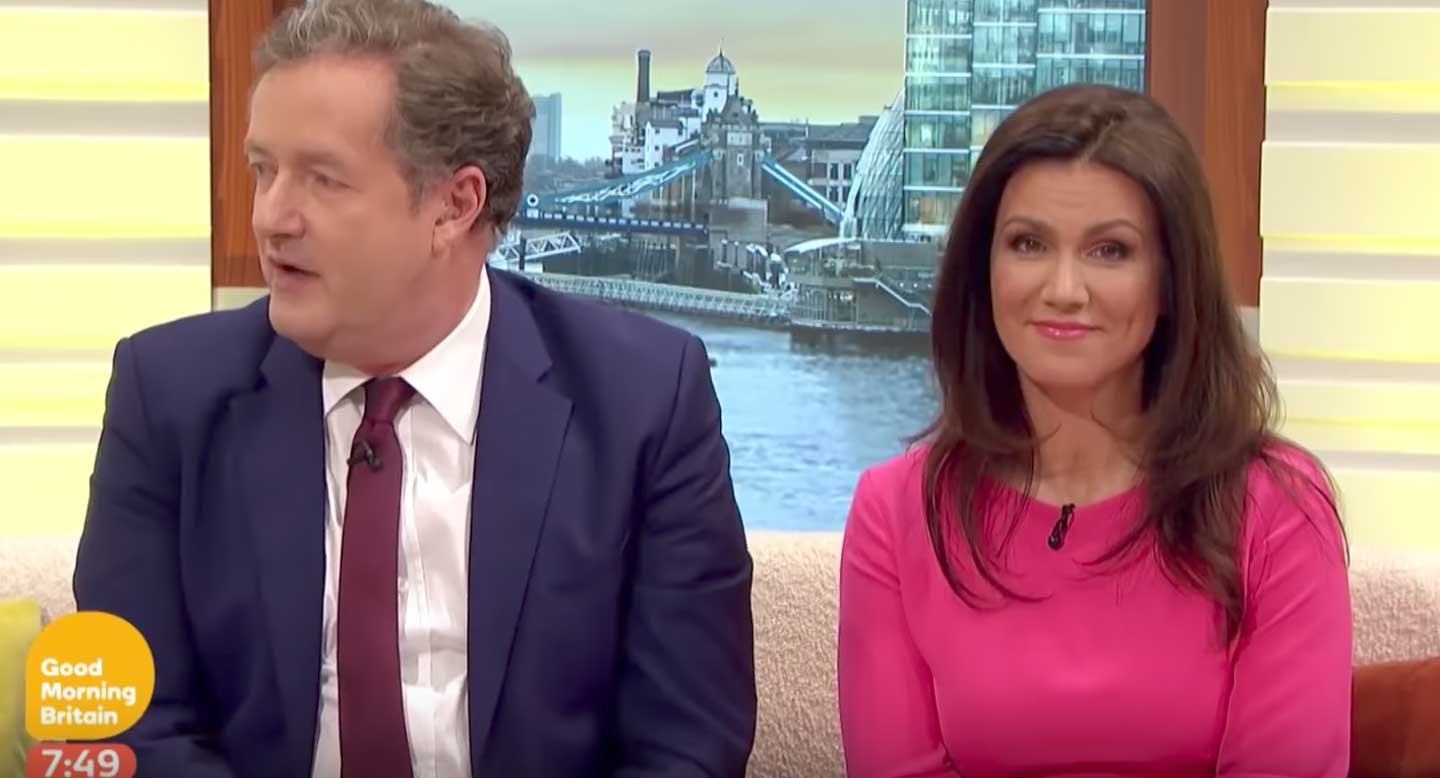 Svona deyr Susanna Reid innra með sér þegar Piers Morgan opnar á sér munninn