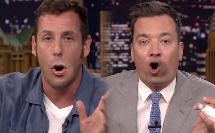 Jimmy Fallon og Adam Sandler skipta á munnum og syngja lag