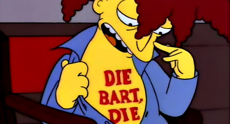 Sideshow Bob tekst loksins að drepa Bart Simpson