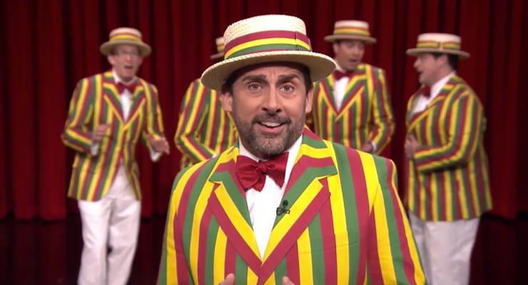 Steve Carrell syngur Sexual Healing með rakarakvartett