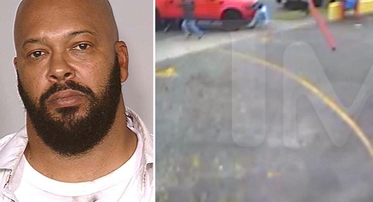 Myndband sýnir Suge Knight keyra yfir mann og flýja af vettvangi