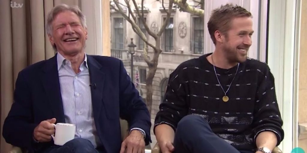 Ryan Gosling and Harrison Ford misstu sig í SPRENGHLÆGILEGU viðtali - Myndband!