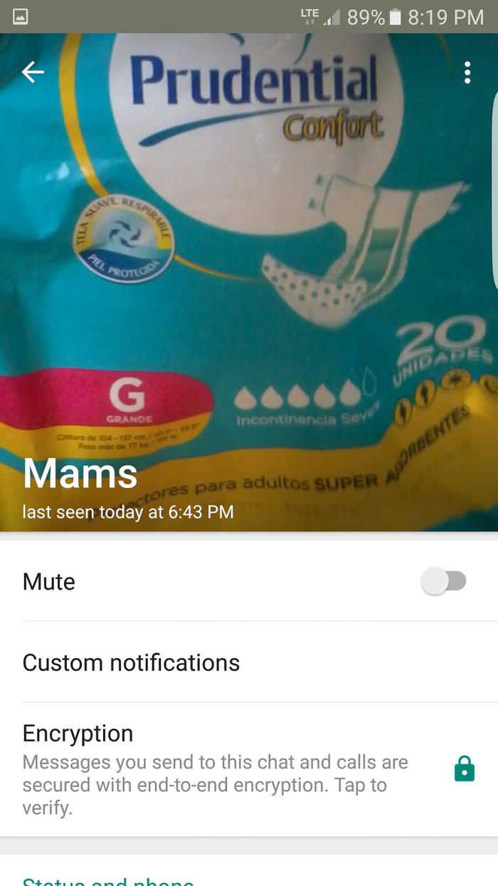 Mom Tries To Send Me A Pic Of Grandma's Diapers So I Can Get Some At The Store. Somehow 