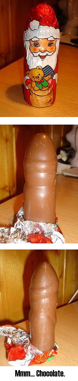 Image result for chocolate santa looks like dick